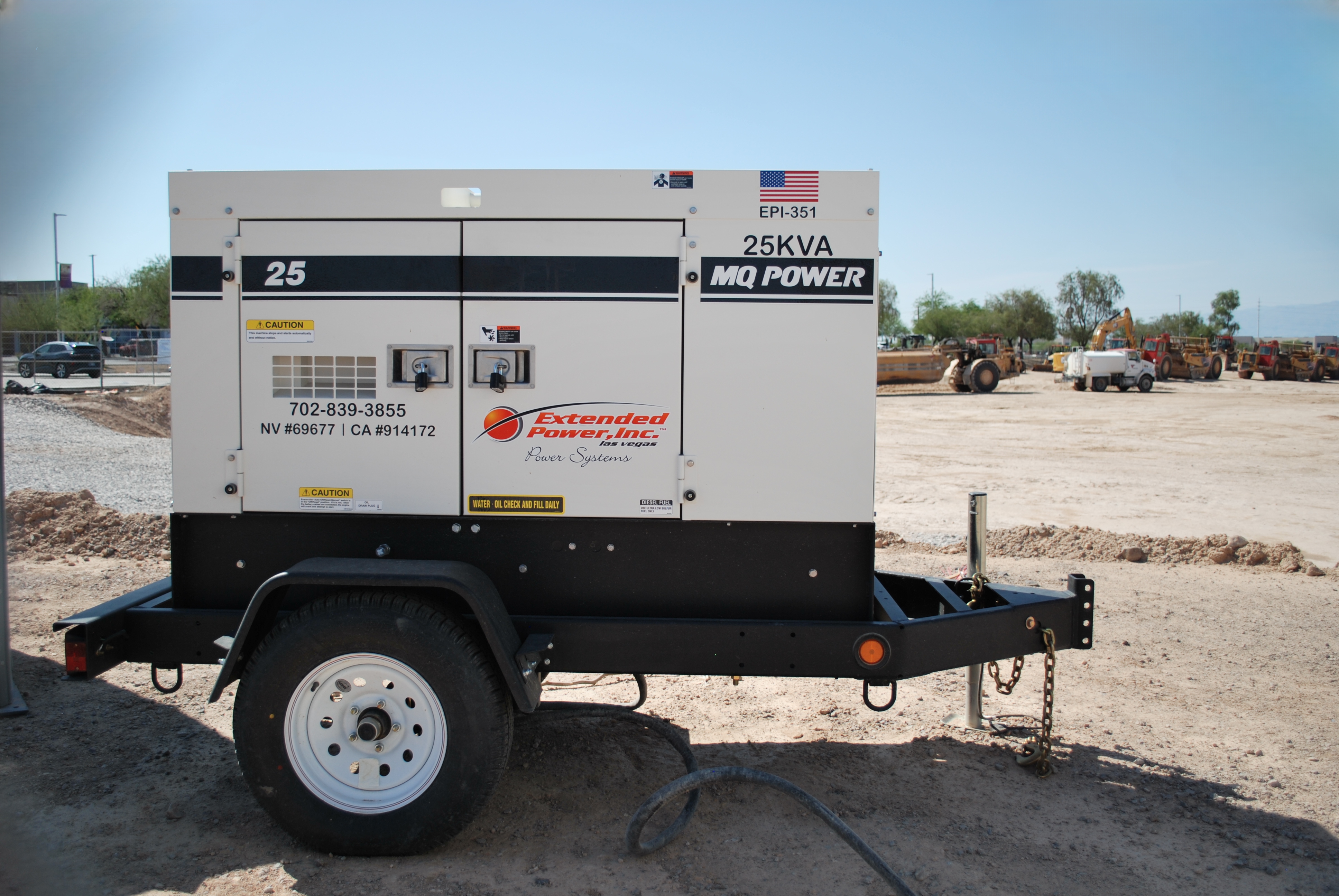 Extended Power generator rental deployed on a Nevada jobsite