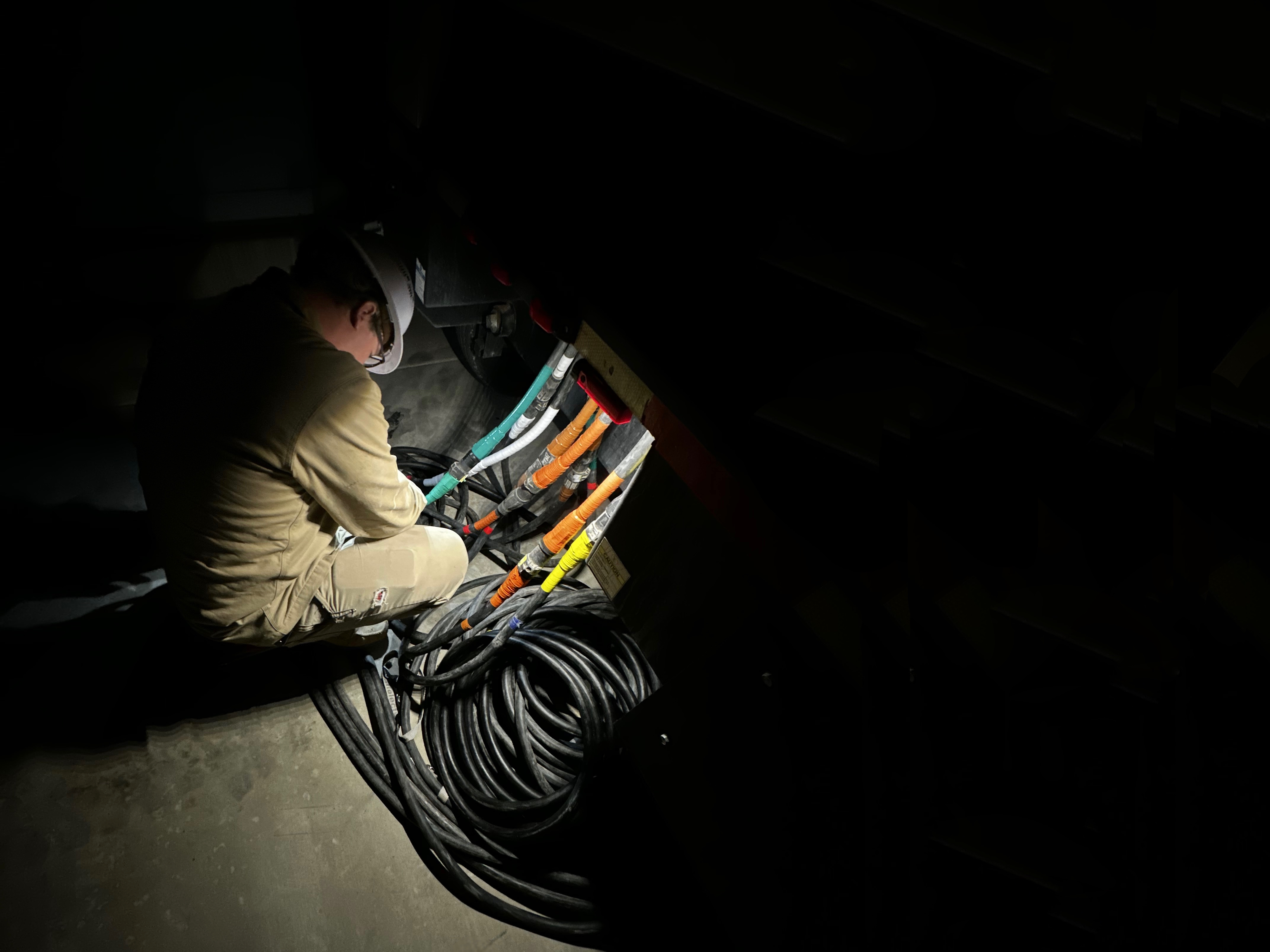 Extended Power technician completing a professional power hookup